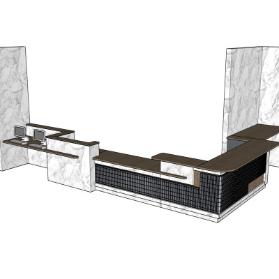 现代接待台su模型