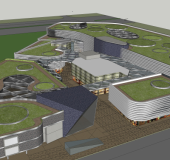 现代商业广场su模型