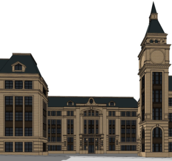 欧式学校su模型