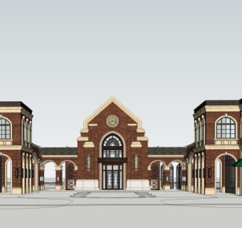 欧式沿街商业建筑su模型