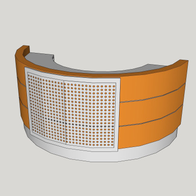 现代接待台su模型
