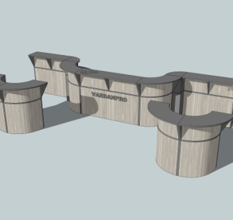 现代接待台su模型