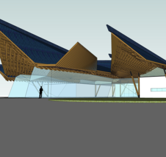 东南亚商业会所外观su模型