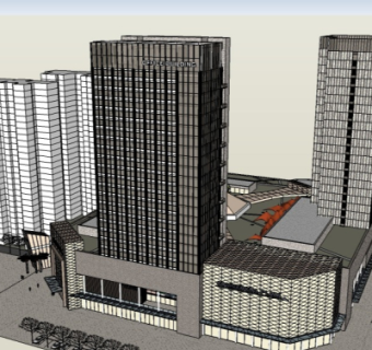 现代商业广场su模型