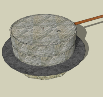 自然风石磨su模型