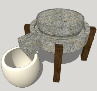 自然风石磨su模型