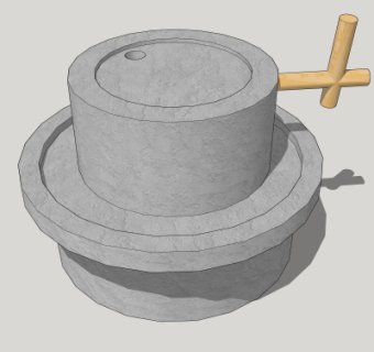 自然风石磨su模型