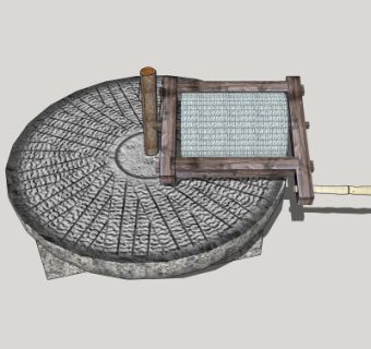 自然风石磨su模型