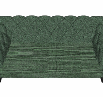 欧式布艺双人沙发su模型