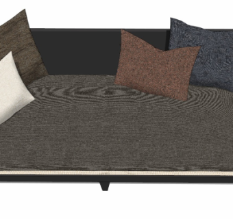 现代布艺双人沙发su模型