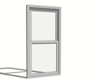 现代提拉窗su模型