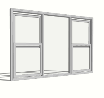 现代提拉窗su模型