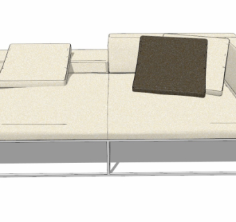 现代布艺双人沙发su模型