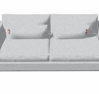 现代布艺双人沙发su模型