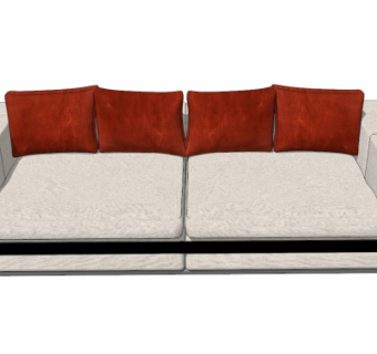 现代布艺双人沙发su模型