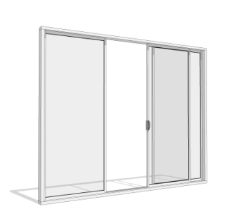 现代推拉窗su模型