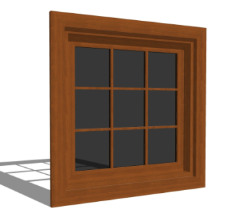 现代窗户su模型