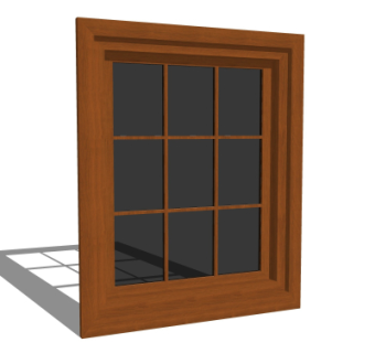 现代窗户su模型