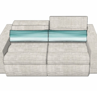 现代布艺双人沙发su模型