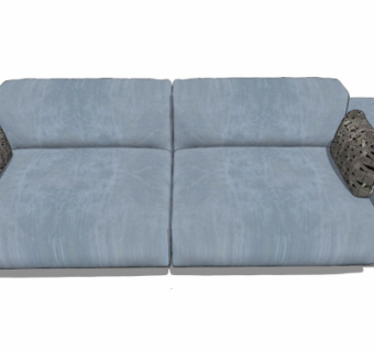 现代布艺双人沙发su模型