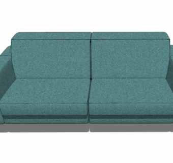 现代布艺双人沙发su模型