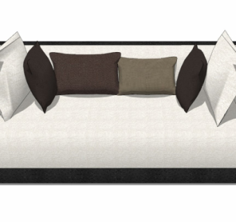 现代布艺双人沙发su模型