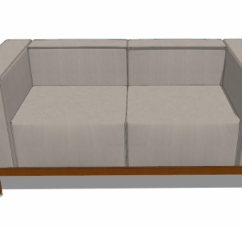 现代布艺双人沙发su模型