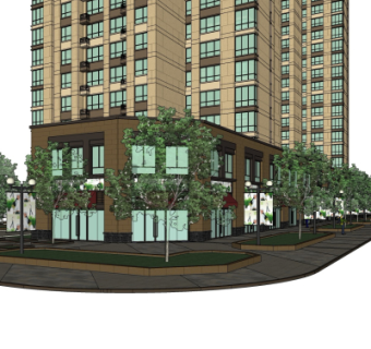 现代商业街局部su模型