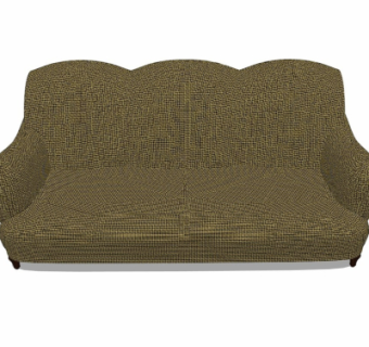 现代布艺双人沙发su模型