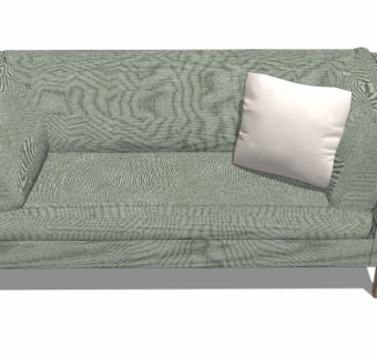 北欧布艺双人沙发su模型