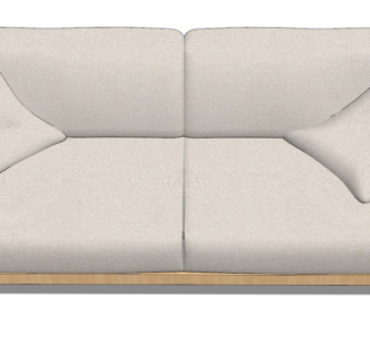 日式布艺双人沙发su模型