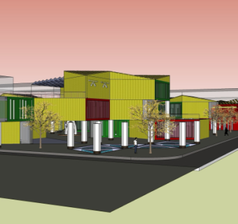 现代商业街局部su模型