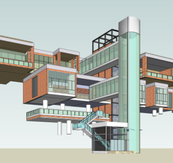 现代办公楼su模型
