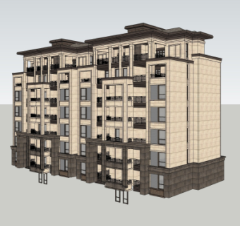 欧式小区楼su模型