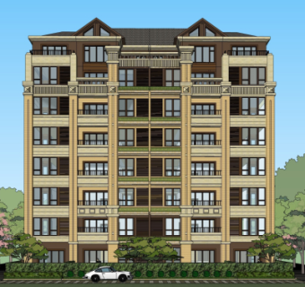 欧式小区楼su模型