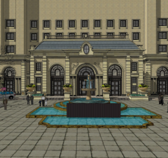 法式办公楼su模型