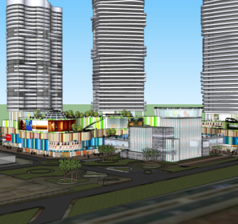 现代建筑外观su模型