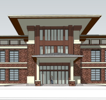 新古典建筑外观su模型