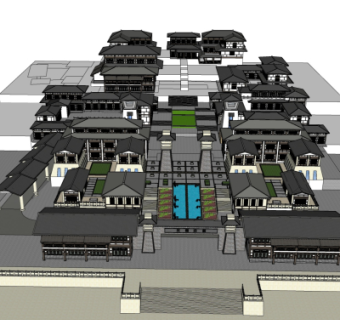 中式古建筑房屋su模型