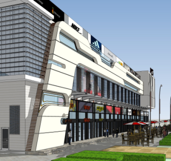 现代商业街局部su模型