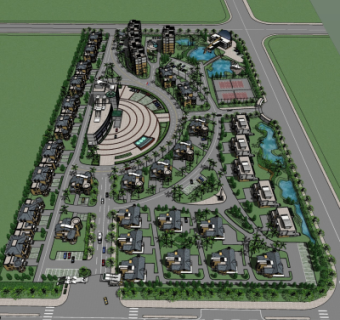 欧式别墅规划su模型