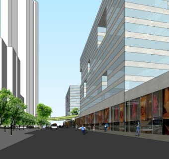 现代商业街局部su模型