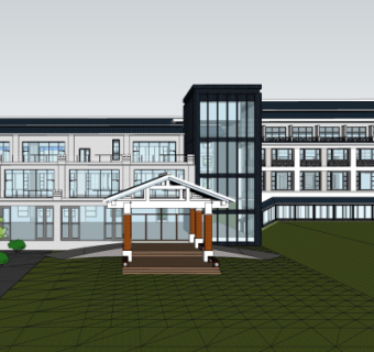 现代建筑外观su模型