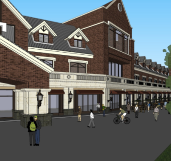 欧式沿街建筑su模型