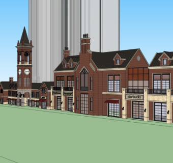 欧式沿街商业建筑su模型