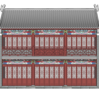 中式古建客栈su模型