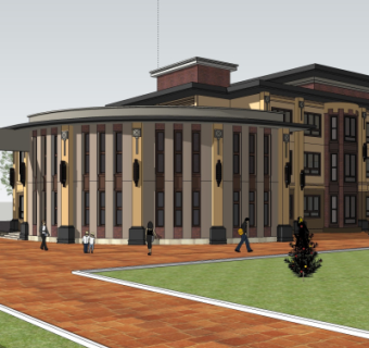 新古典酒店su模型