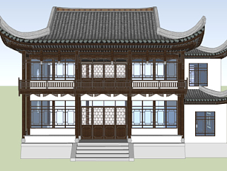 中式<em>古建筑房屋</em>su模型