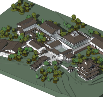 中式建筑规划su模型