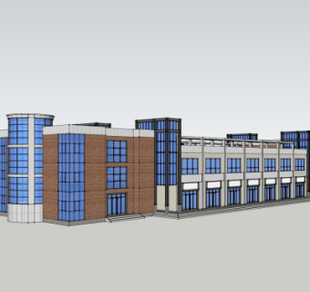 现代办公楼su模型